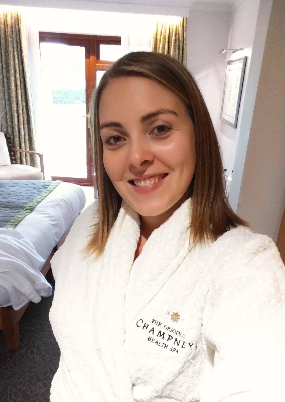 Ready to relax in my robe at Champneys Tring