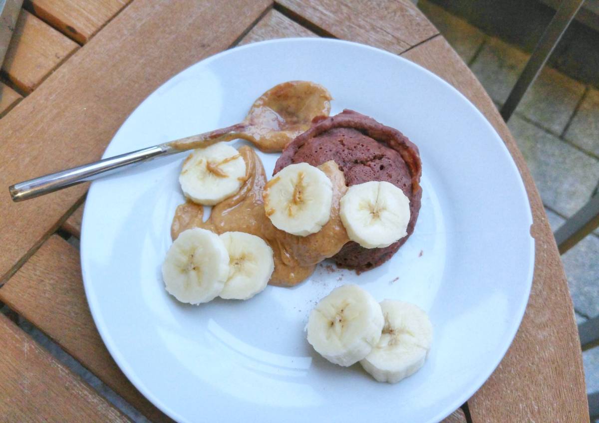 Chocolate protein mug cake with The Protein Works