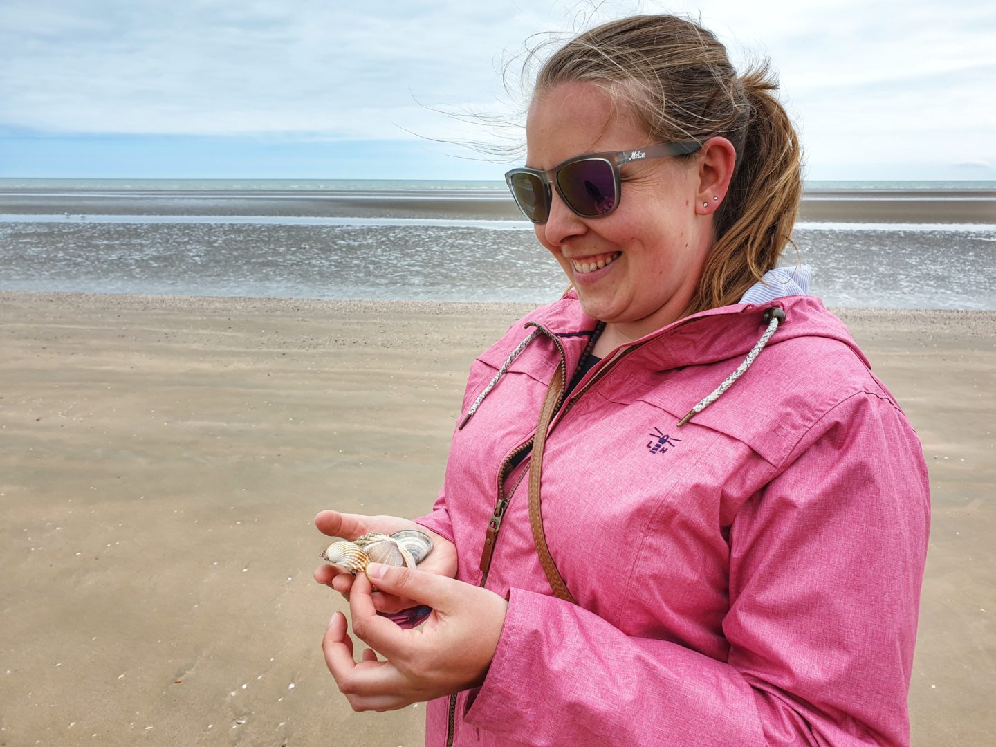 Camber Sands collecting shells