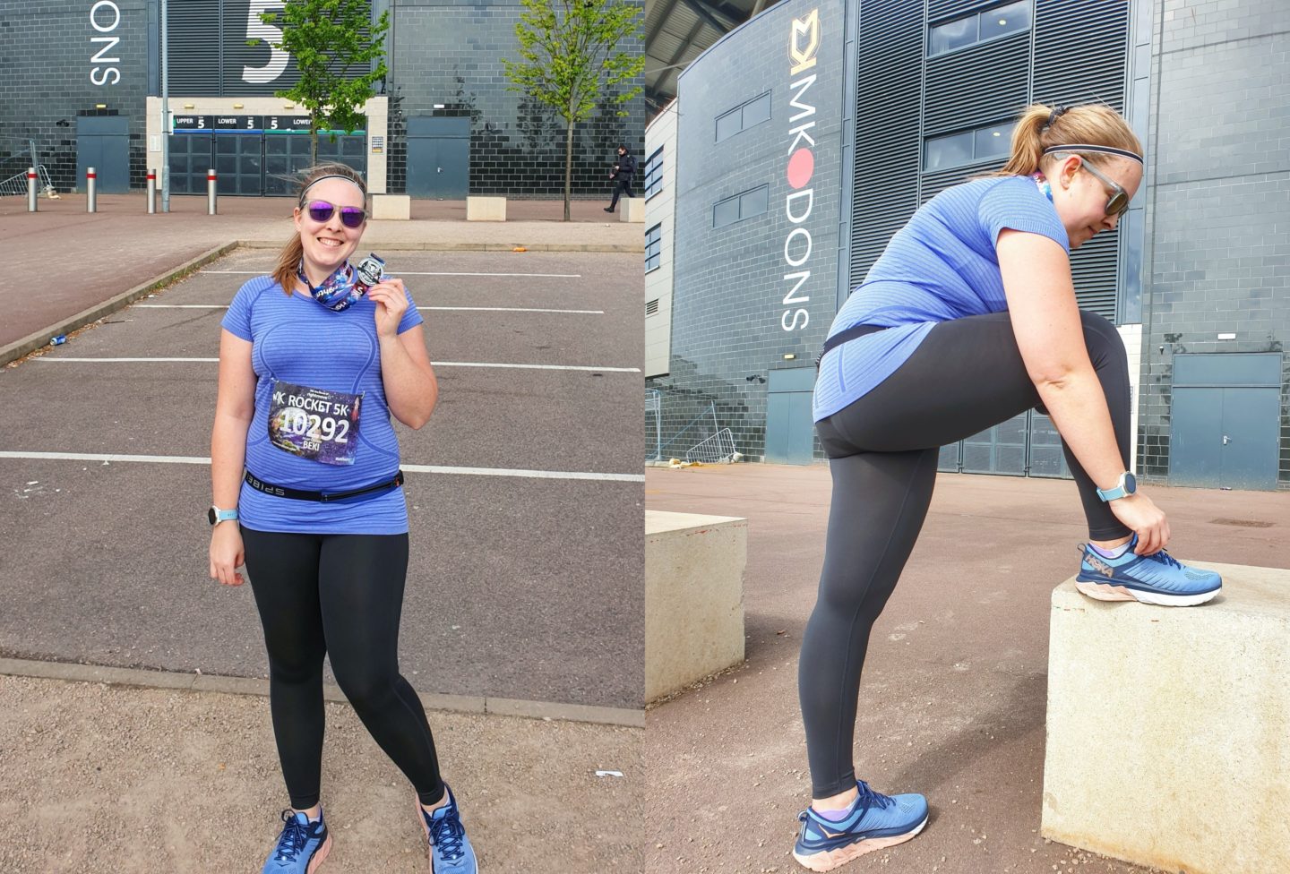 Black running leggings worn at MK Rocket 5k